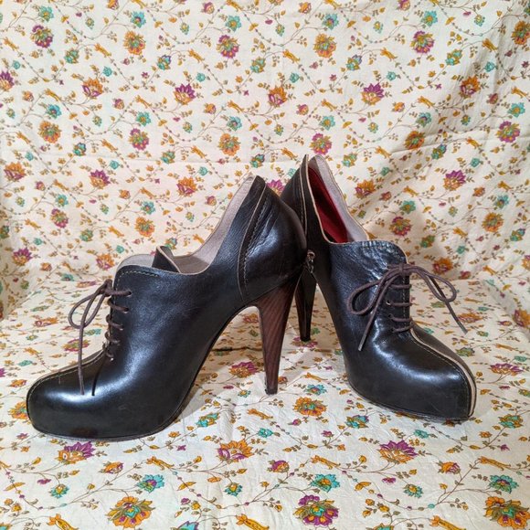 Guillaume Hinfray Shoes - Designer Guillaume Hinfray 🇮🇹 Italy, Leather Designer Booties, Brown, Size 39